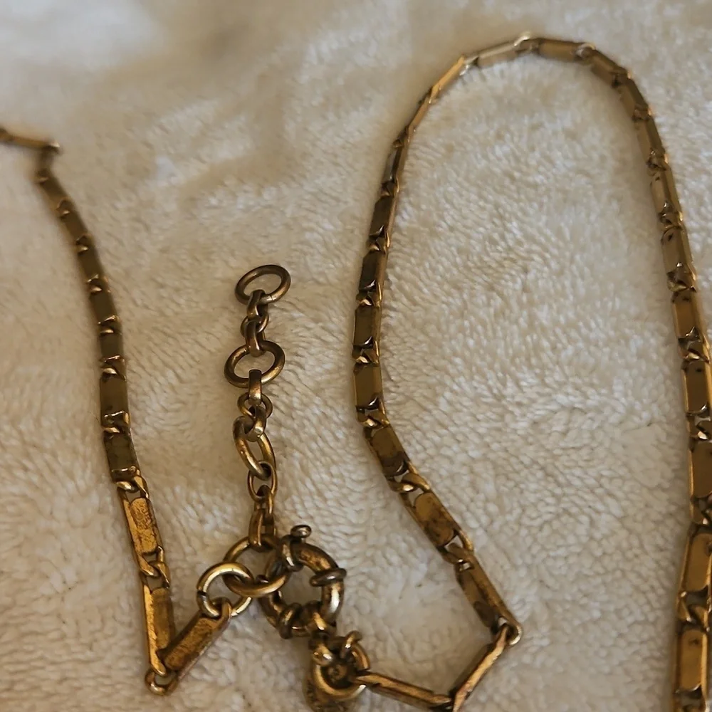 Vtg J. CREW Spike Wood Beaded Station Box Chain Sweater Necklace